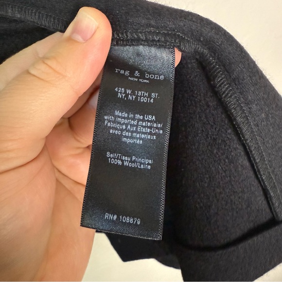 Rag & Bone Club Wool Blazer Single Button Black Soft Crushed Wool Womens Size 8 - Picture 12 of 16